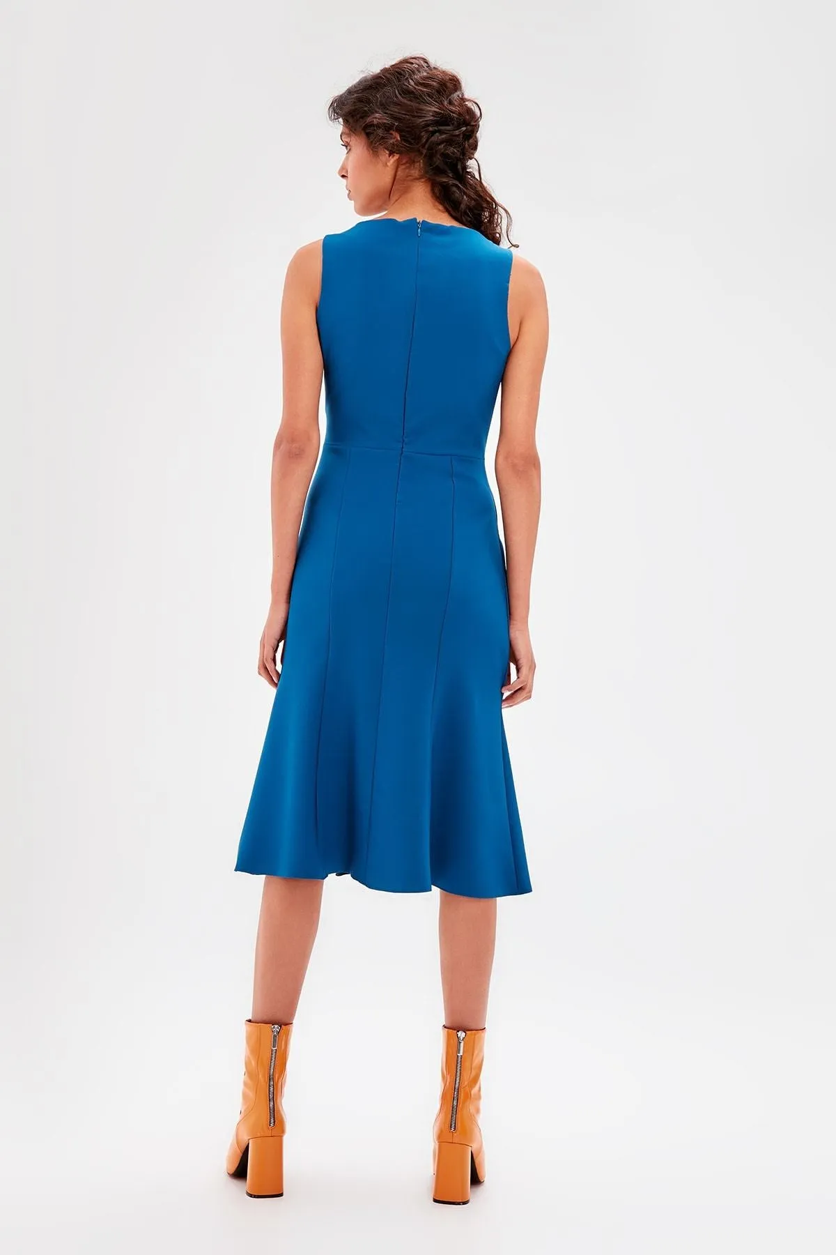 13463 Oil Blue Midi Dress
