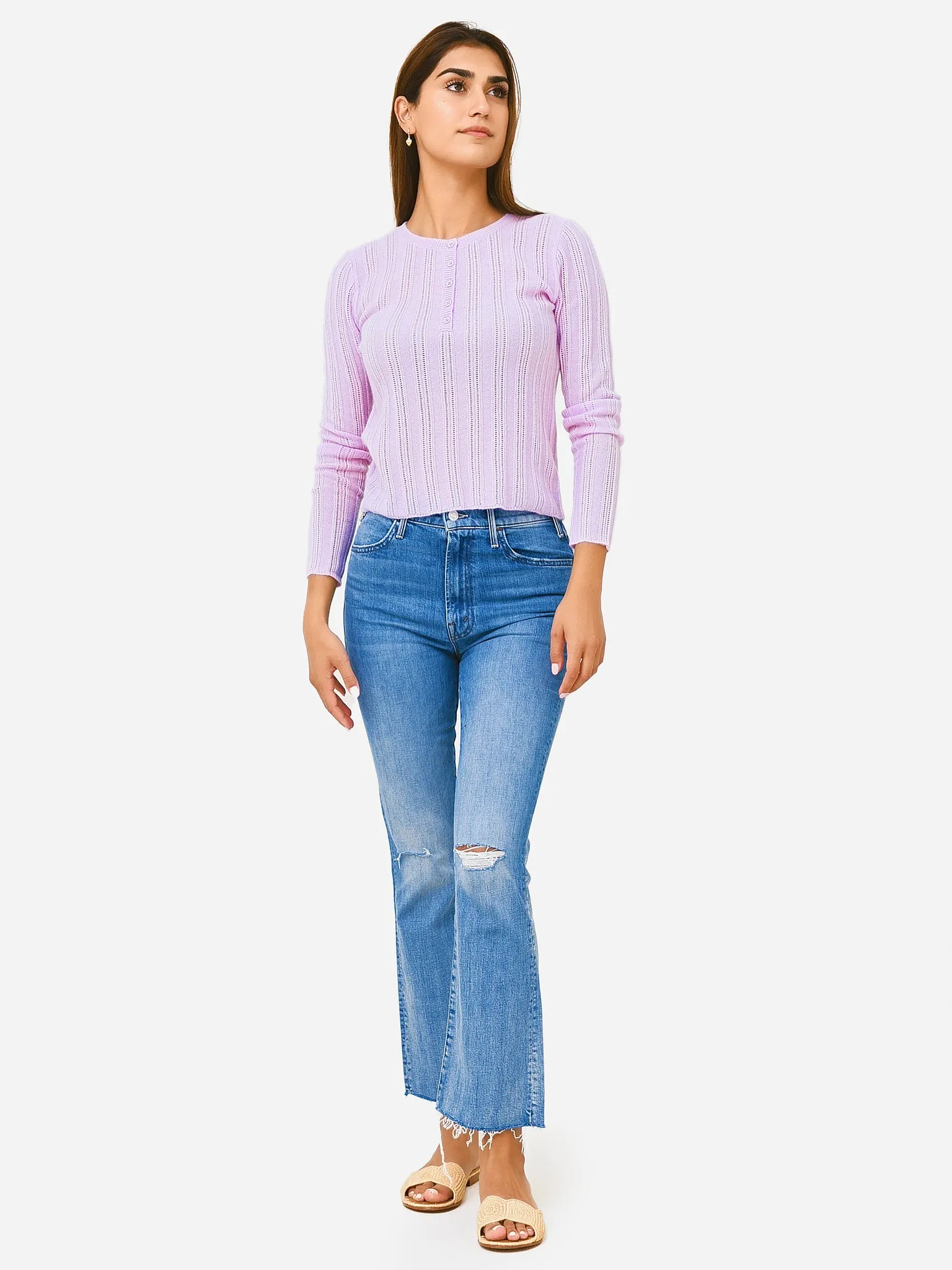 525 Women's Pointelle Henley Pullover
