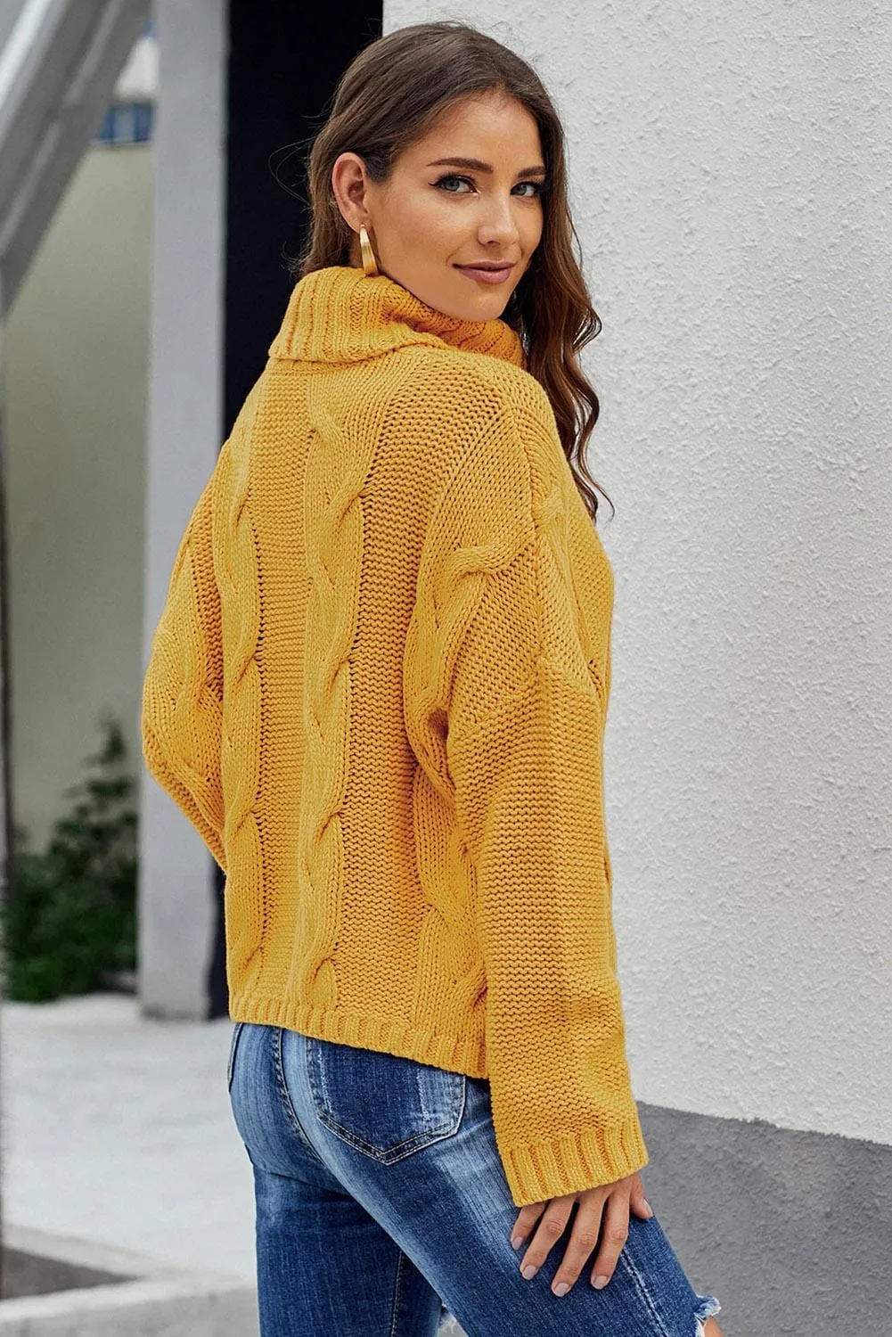Autumnal Cable Knit Sweater - Oversized Fit