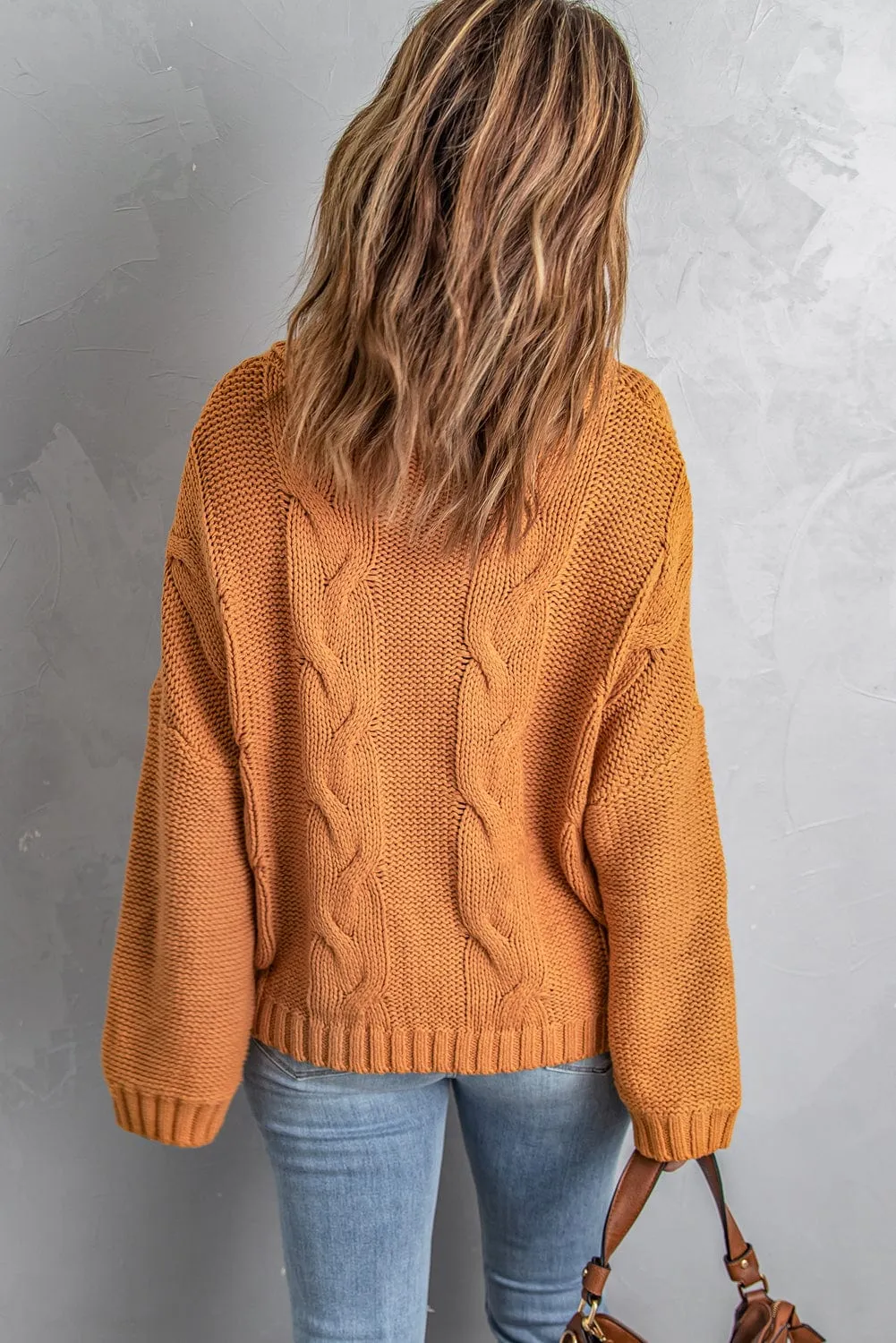 Autumnal Cable Knit Sweater - Oversized Fit