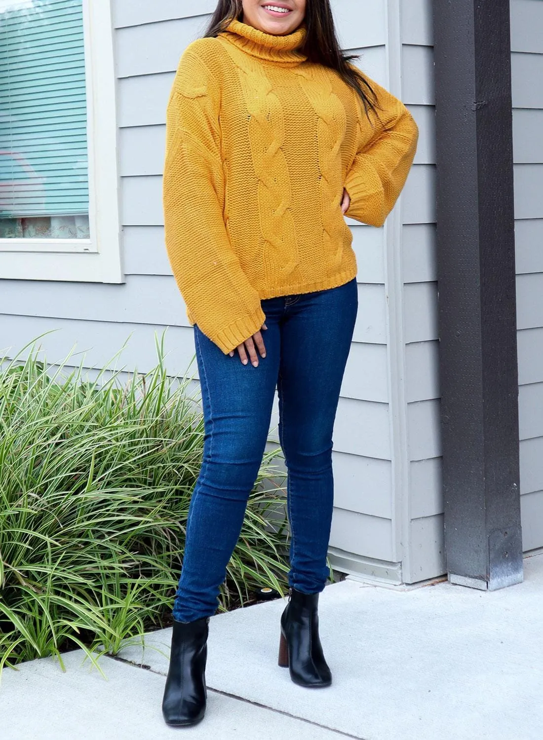 Autumnal Cable Knit Sweater - Oversized Fit