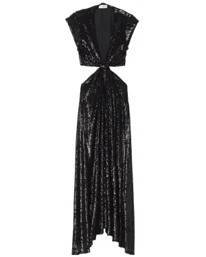 Black Sequin Alexis Midi Dress