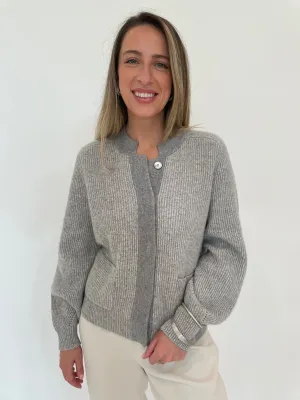 Bria Two-Tone Rib Knit Cardigan
