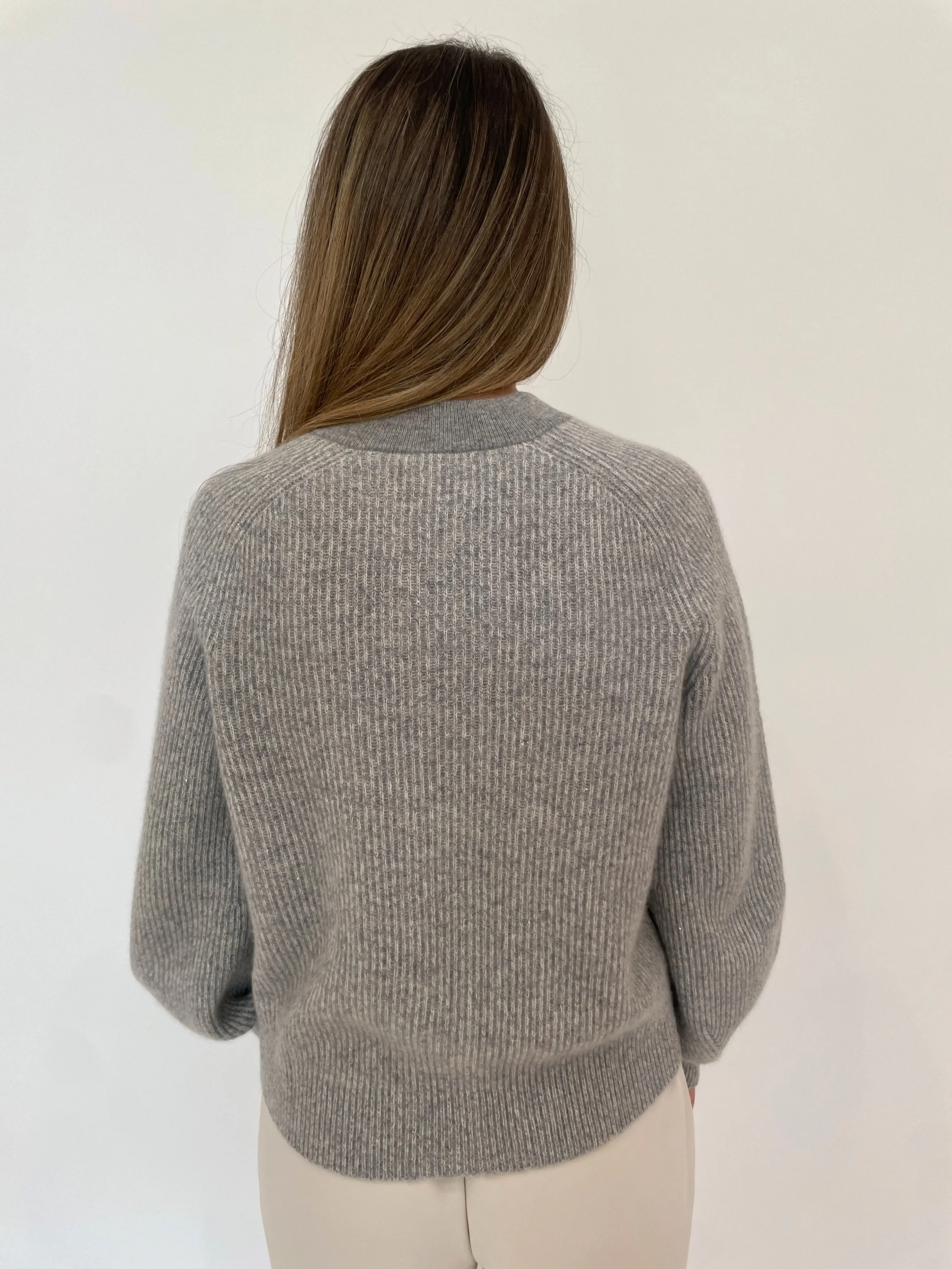 Bria Two-Tone Rib Knit Cardigan