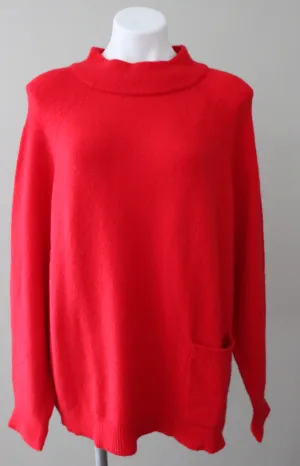 Bright Winter Red Chinoise Pocket Sweater