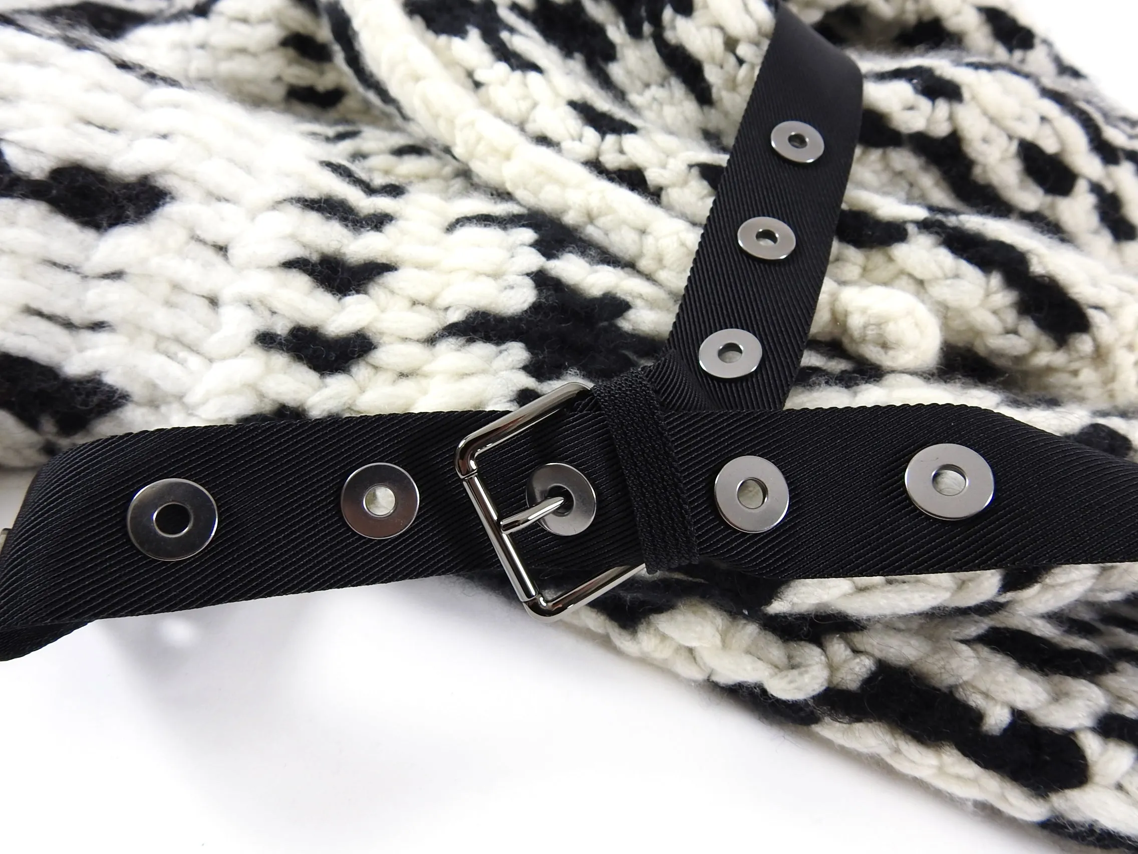 Brunello Cucinelli Black Ivory Chunky Belted Sweater Coat - XS / S