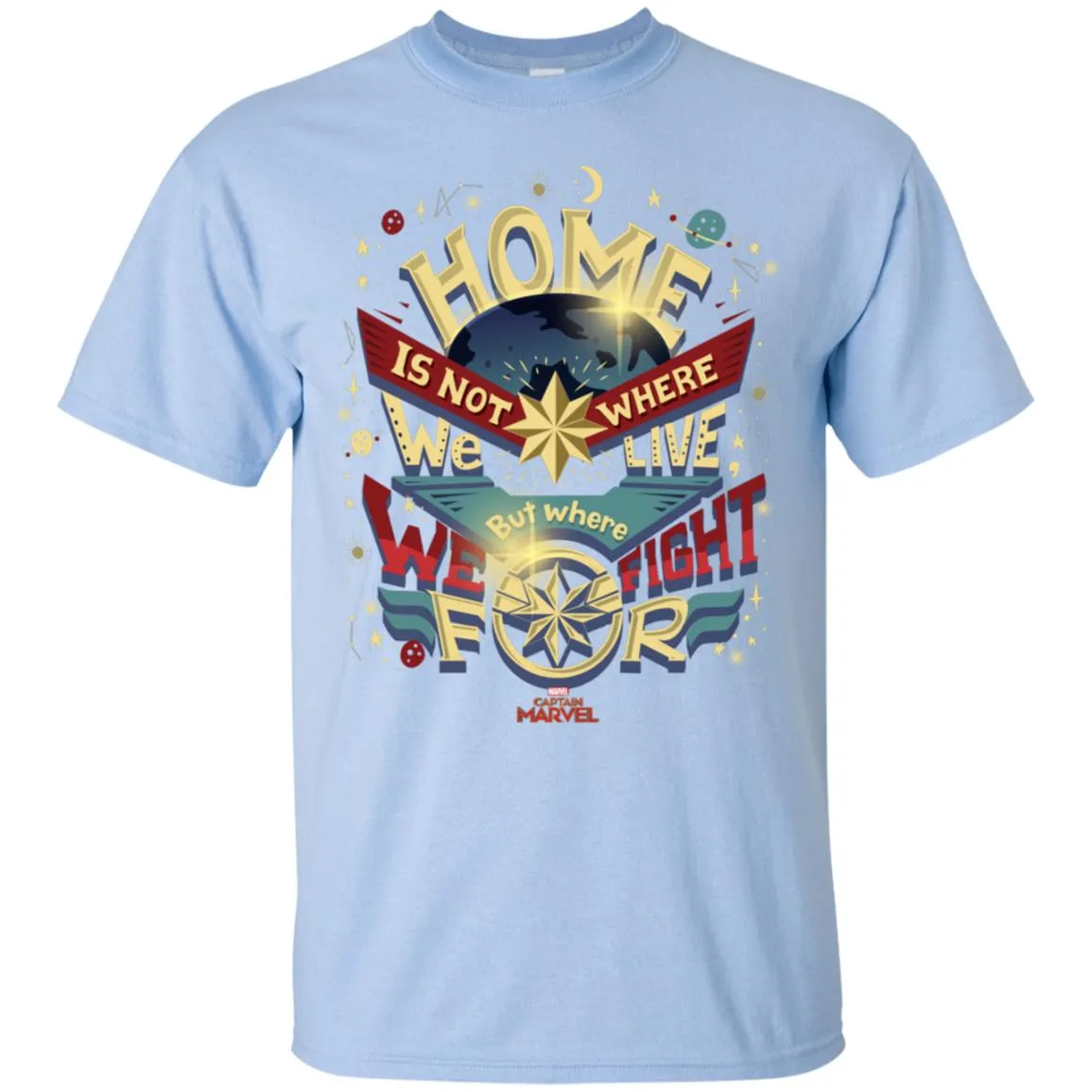 Captain Marvel Home Is What We Fight For Men Cotton T-Shirt