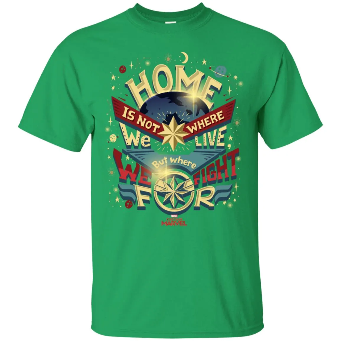 Captain Marvel Home Is What We Fight For Men Cotton T-Shirt