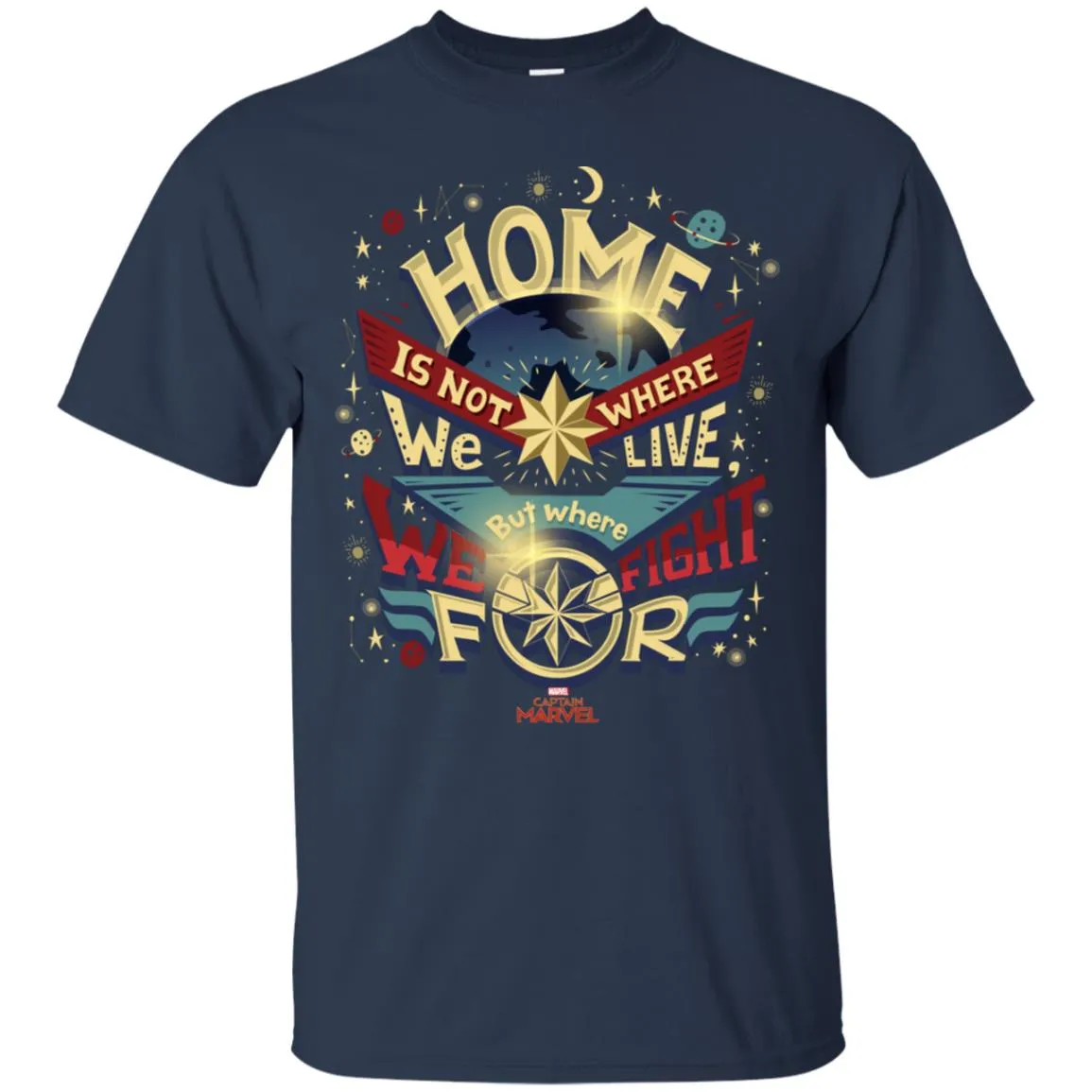Captain Marvel Home Is What We Fight For Men Cotton T-Shirt