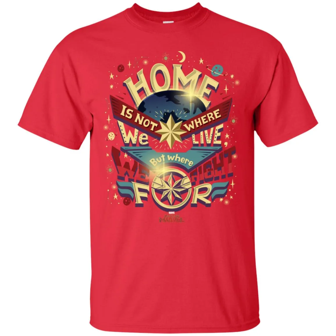 Captain Marvel Home Is What We Fight For Men Cotton T-Shirt