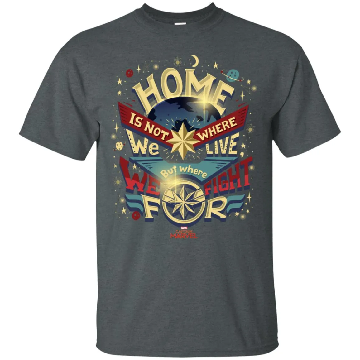 Captain Marvel Home Is What We Fight For Men Cotton T-Shirt