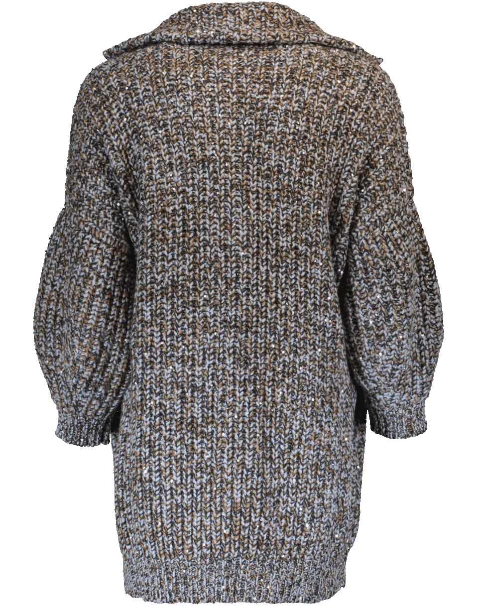 Chunky Paillette Ribbed Cardigan