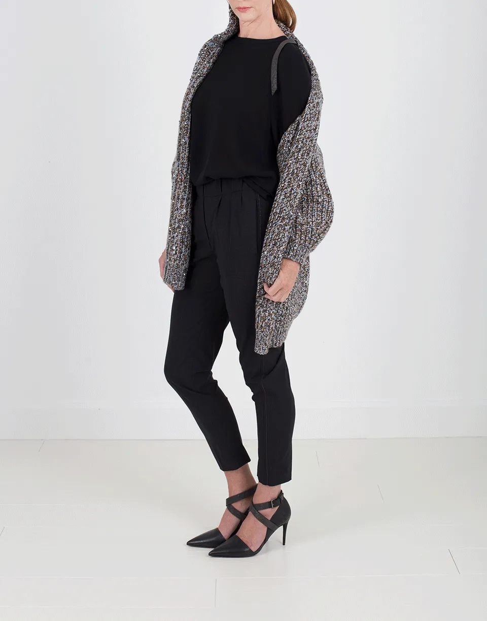 Chunky Paillette Ribbed Cardigan