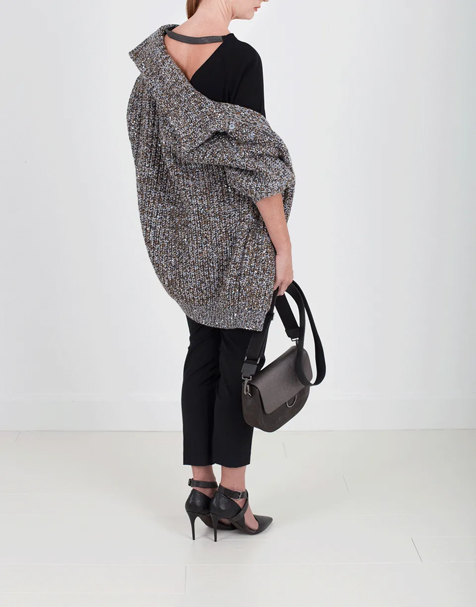 Chunky Paillette Ribbed Cardigan