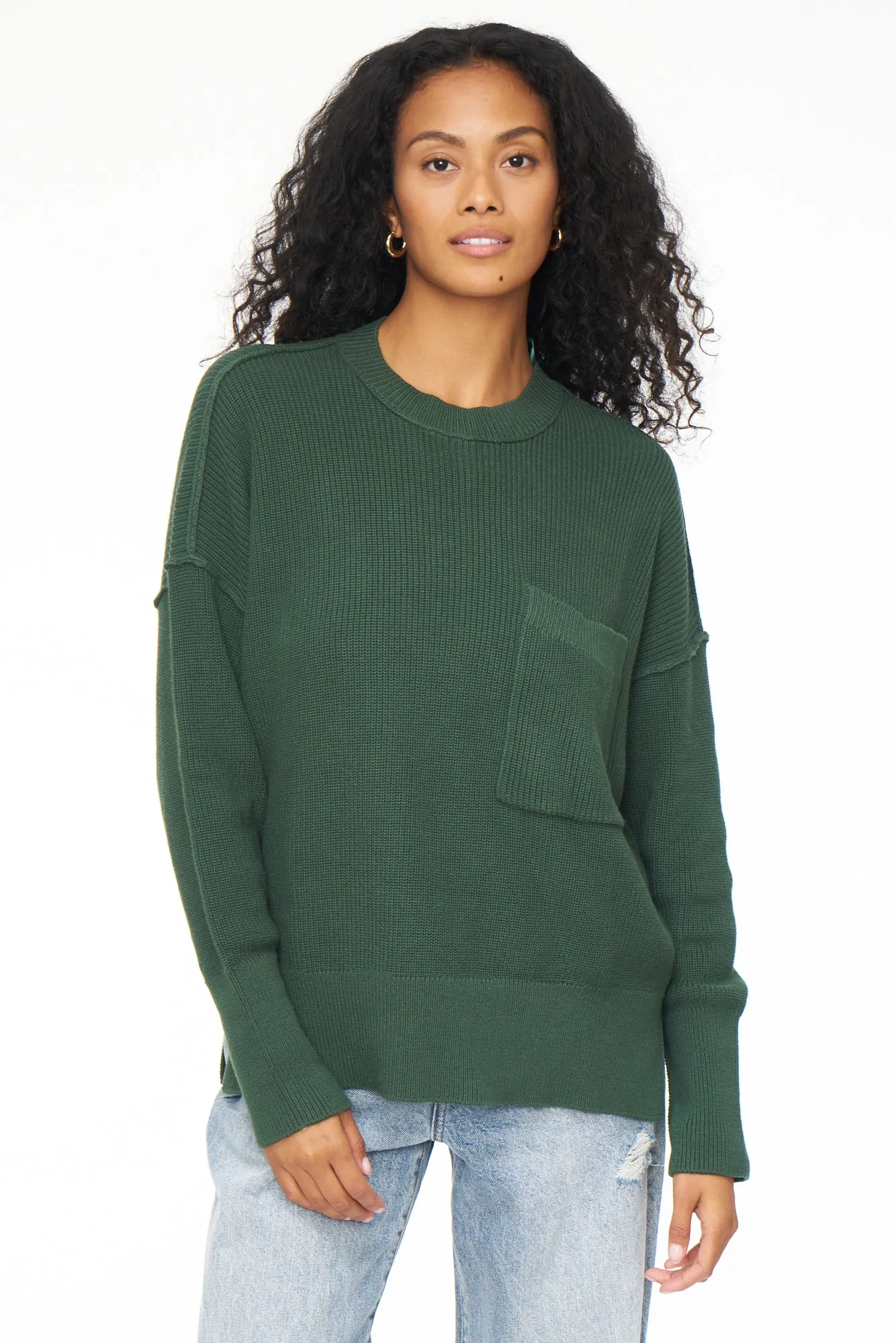 Darya Oversized Crewneck Pullover - Ivy