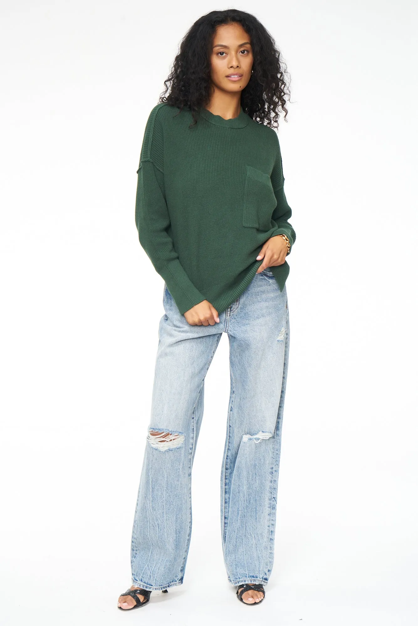 Darya Oversized Crewneck Pullover - Ivy