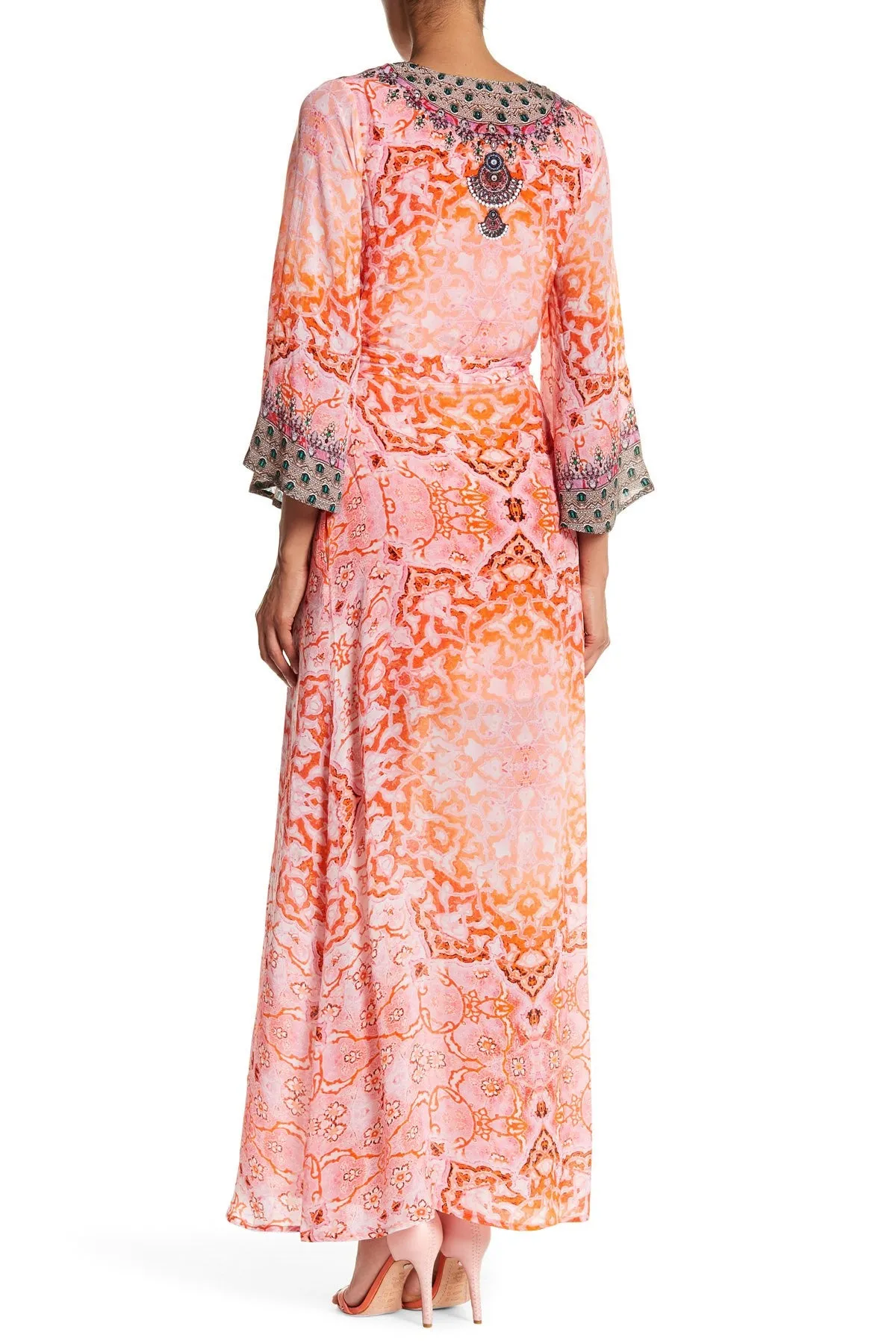 Designer Wrap Style Maxi Dress