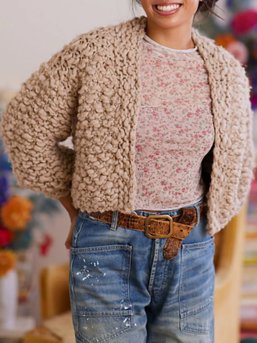 Detachable Fringed Collar Cardigan