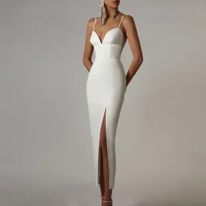 Elegant Bodycon V-Neck Evening Dress