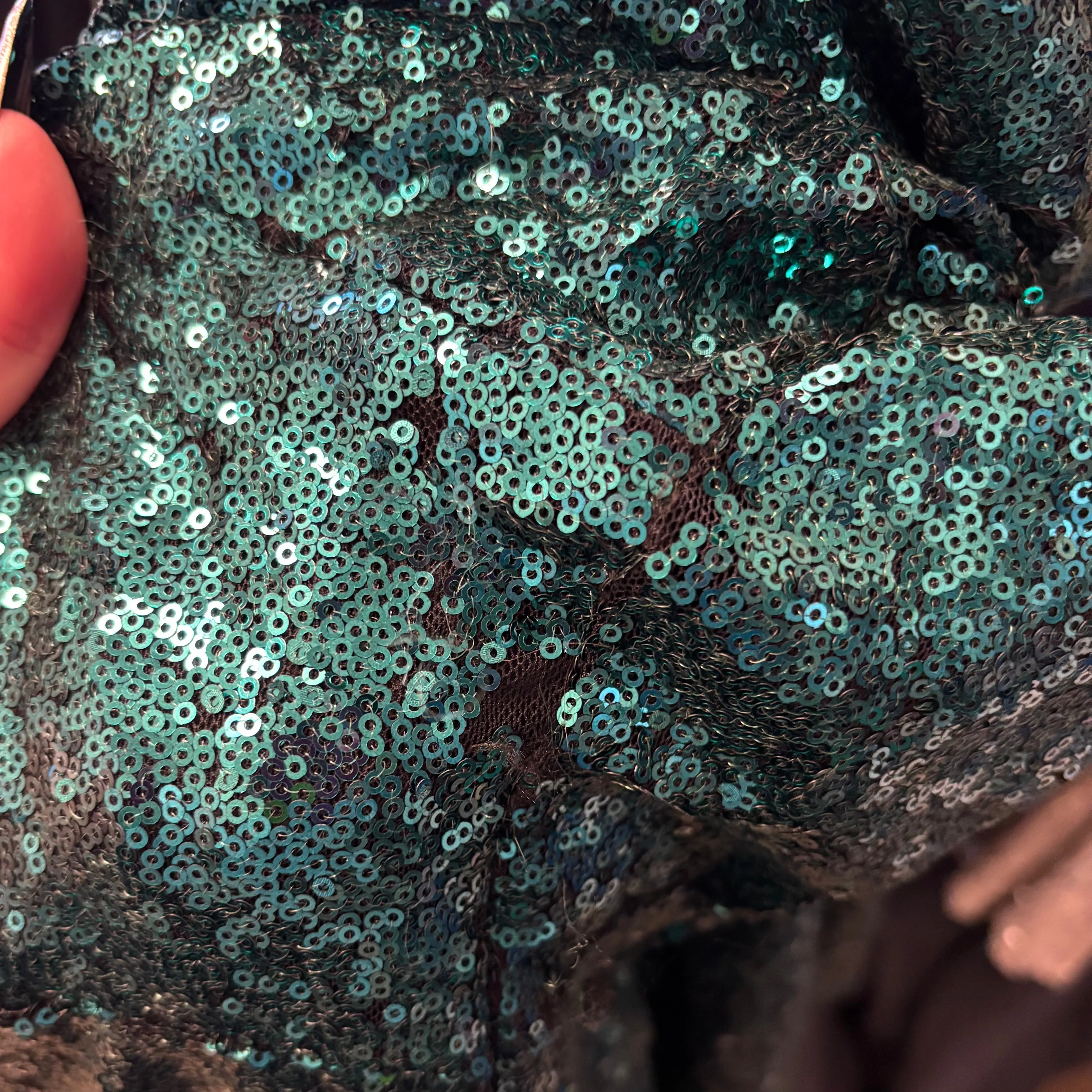 ELOQUII Green Sequin Bell Sleeve Dress