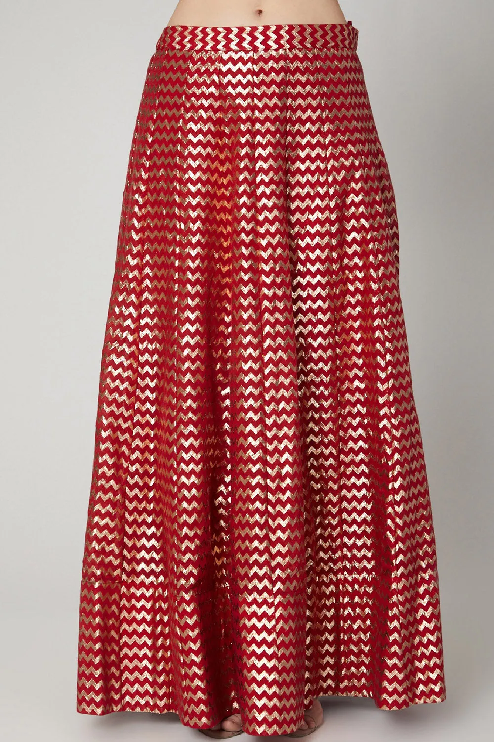 Embroidered Red Floral Lehenga Set