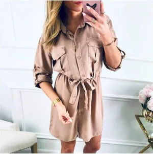 FashionSierra - Women Autumn Casual Plain T Shirt Dress