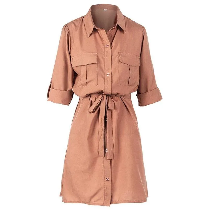 FashionSierra - Women Autumn Casual Plain T Shirt Dress