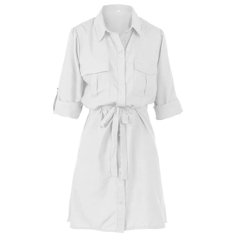 FashionSierra - Women Autumn Casual Plain T Shirt Dress