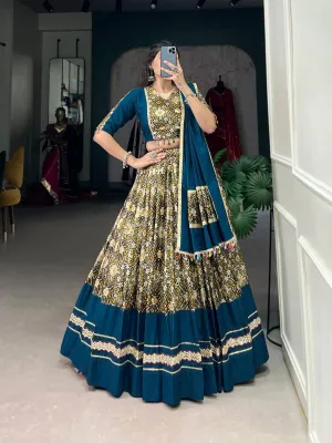 Fusion of Plain Printed for  lehenga