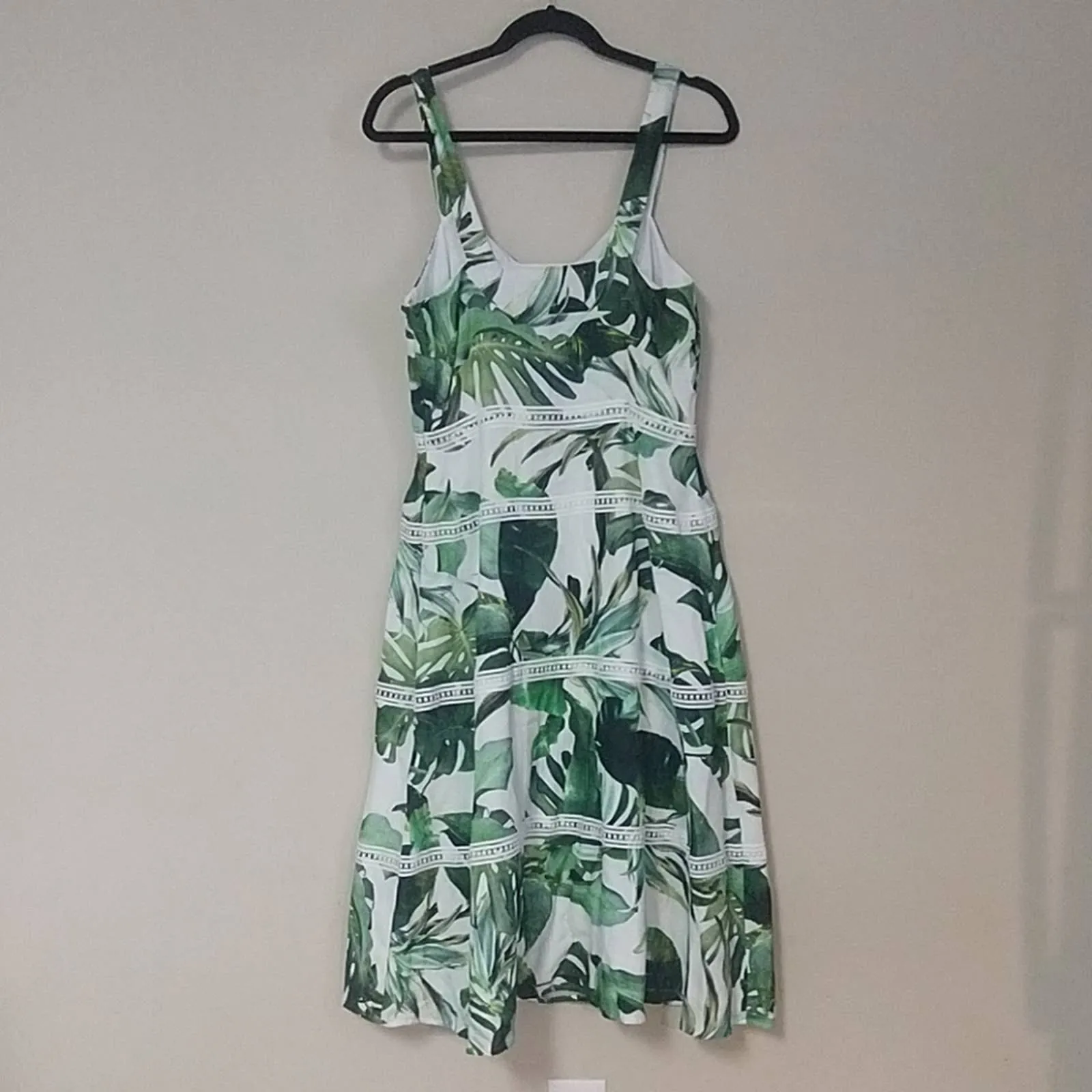 Gianni Bini Monica Palm Print A Line Midi Dress