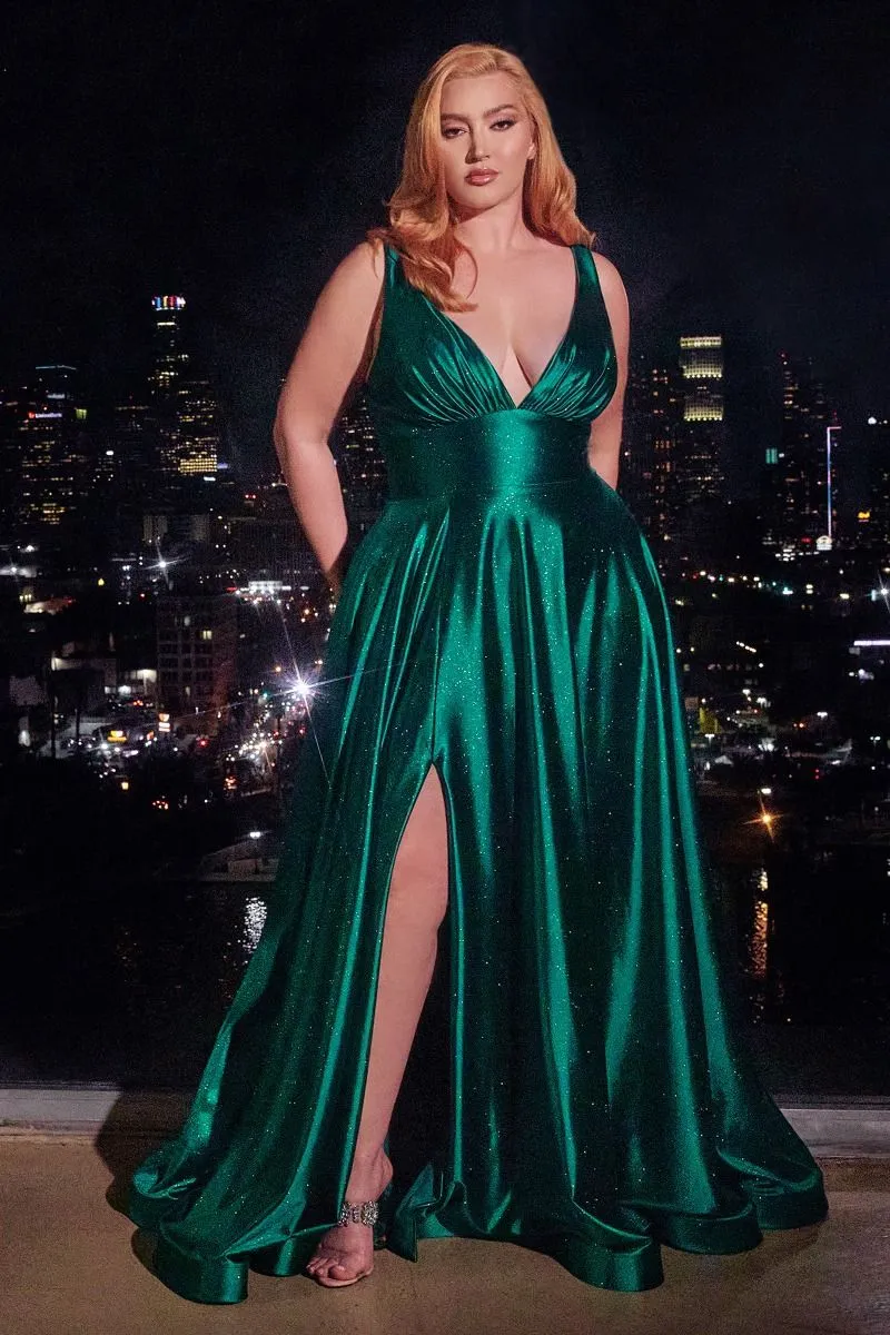 GLITTER SATIN A-LINE GOWN  CDCC2349C
