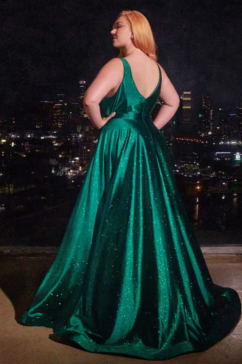 GLITTER SATIN A-LINE GOWN  CDCC2349C