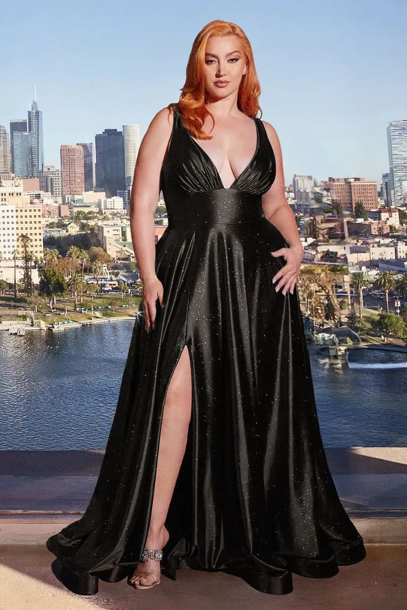 GLITTER SATIN A-LINE GOWN  CDCC2349C