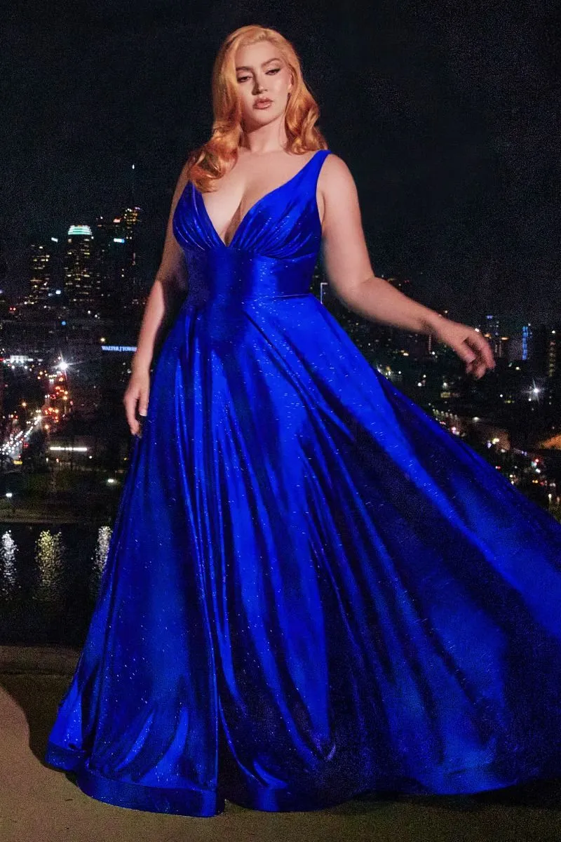 GLITTER SATIN A-LINE GOWN  CDCC2349C