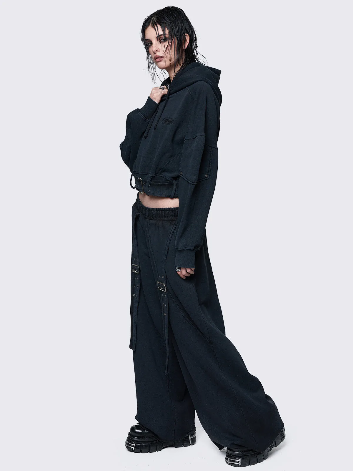 Hard Black Wash Sweatpants
