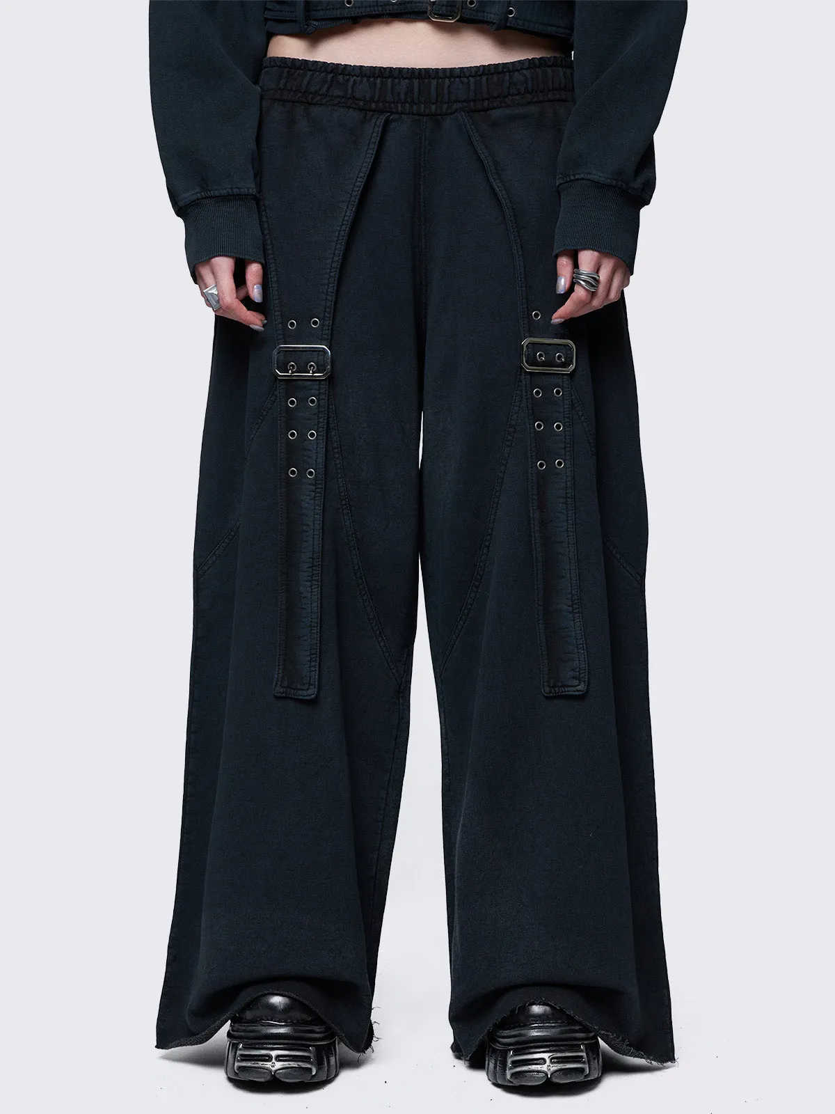 Hard Black Wash Sweatpants
