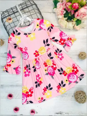 Just My Style Floral A-Line Flared Dress