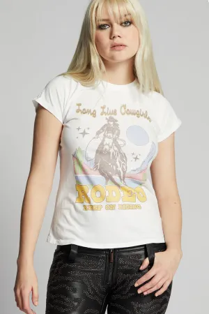 Long Live Cowgirls Baby Tee - White