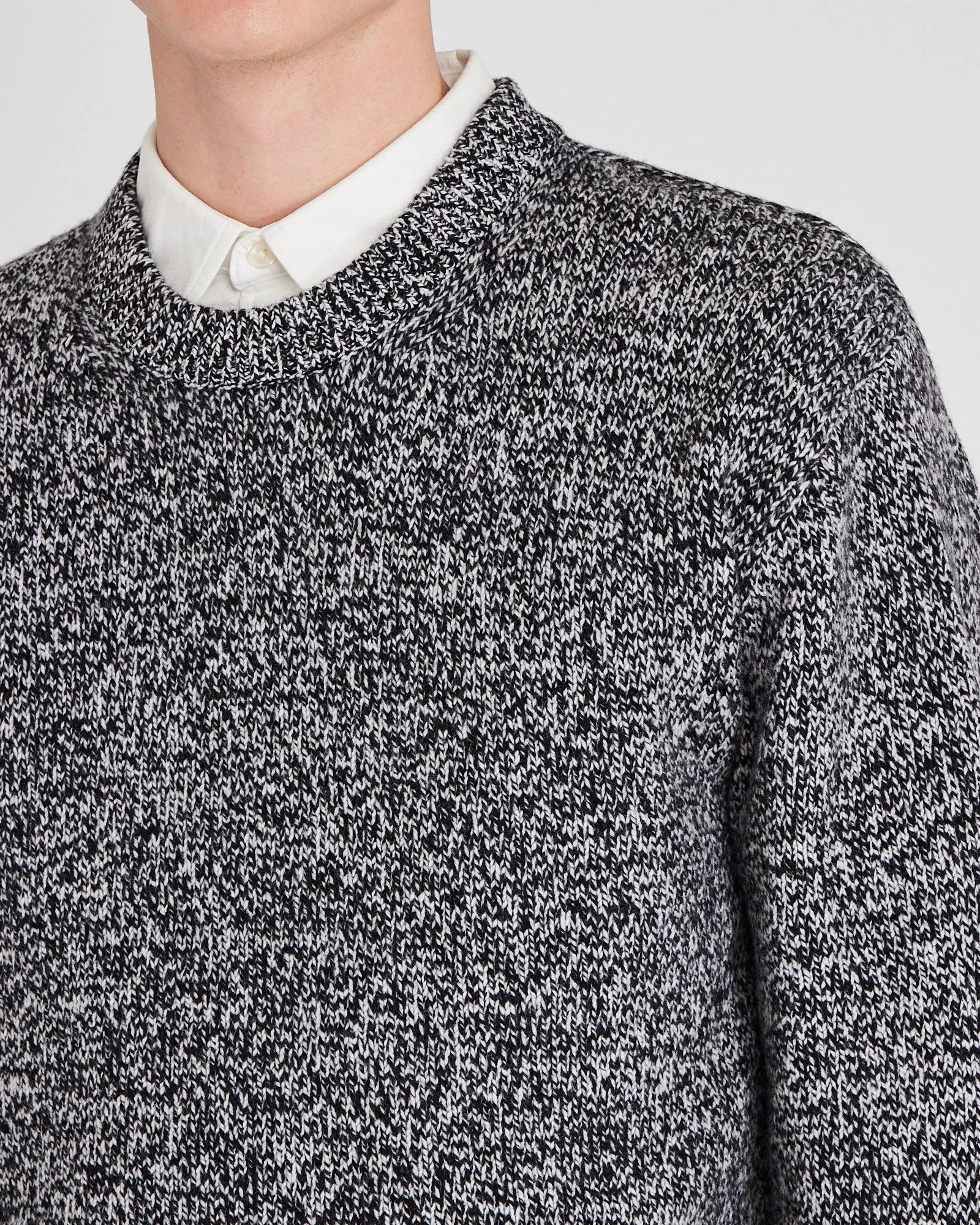 Marl Wool Blend Crewneck Sweater
