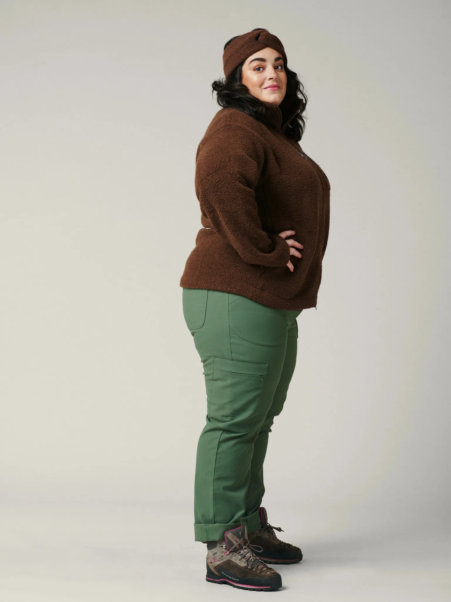 Minna Minimalist Wool Fleece Jacket Brown