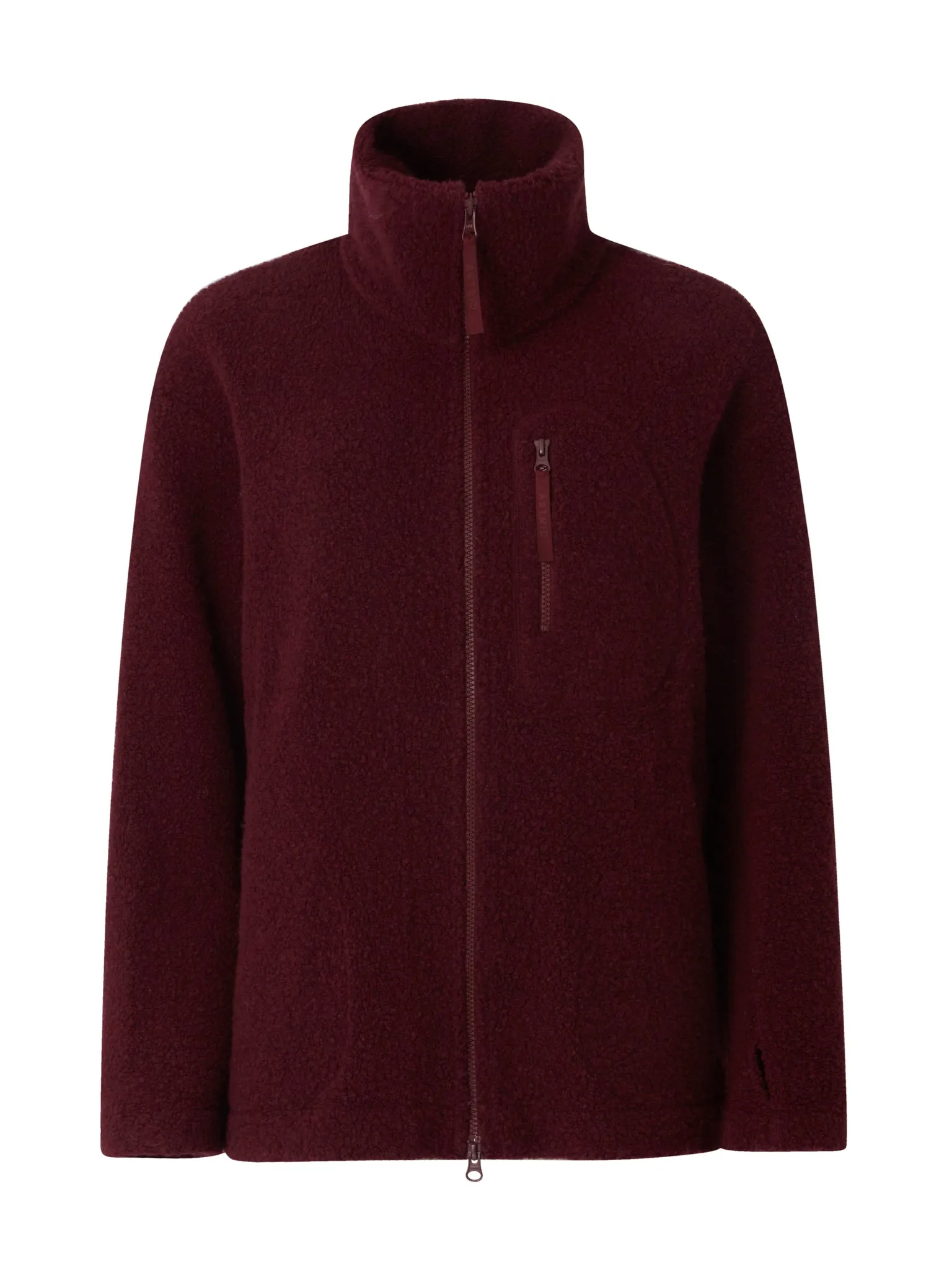 Minna Minimalist Wool Fleece Jacket Burgundy