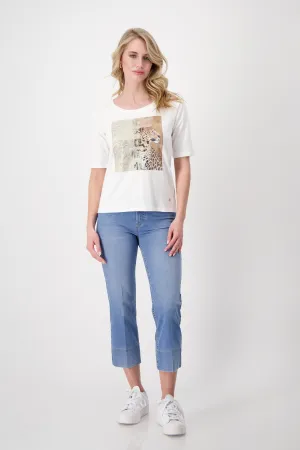 Monari Leopard Print T'Shirt - Off White