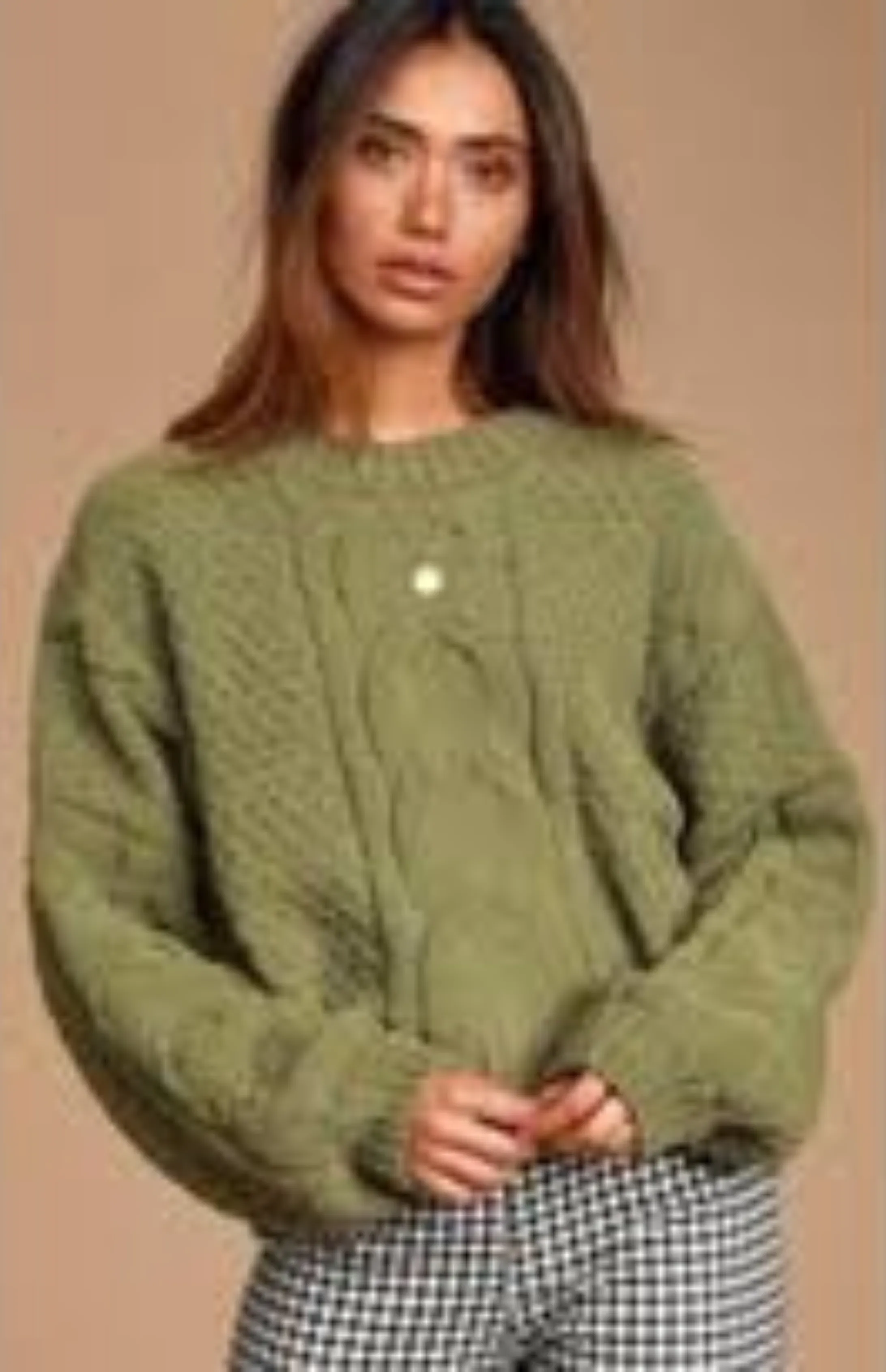 Olive Cable Knit Sweater