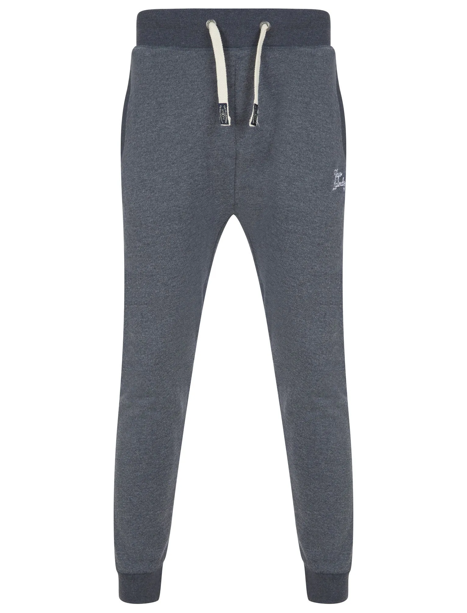 Peckham Brushback Fleece Cuffed Joggers in Dark Navy Marl - Tokyo Laundry