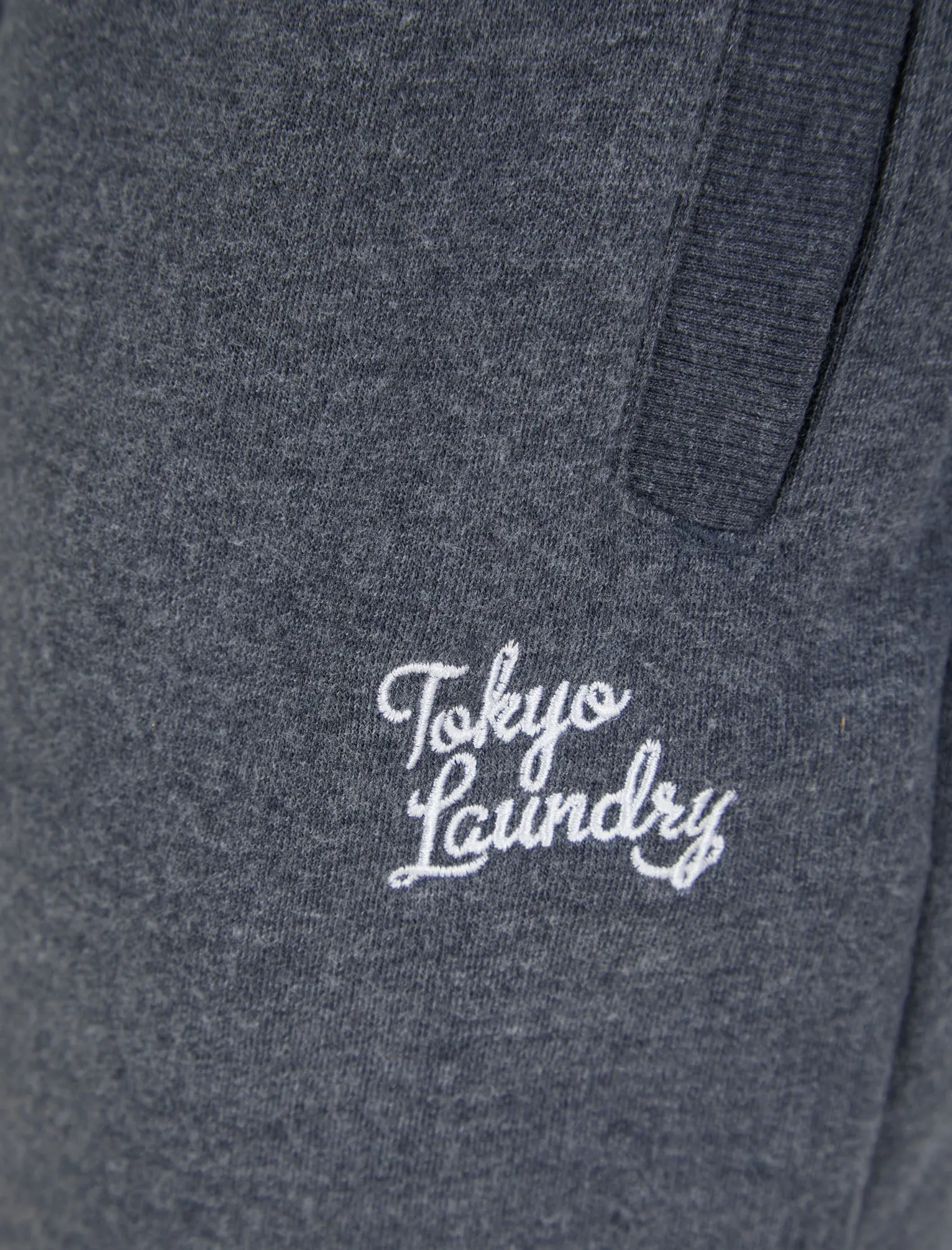 Peckham Brushback Fleece Cuffed Joggers in Dark Navy Marl - Tokyo Laundry