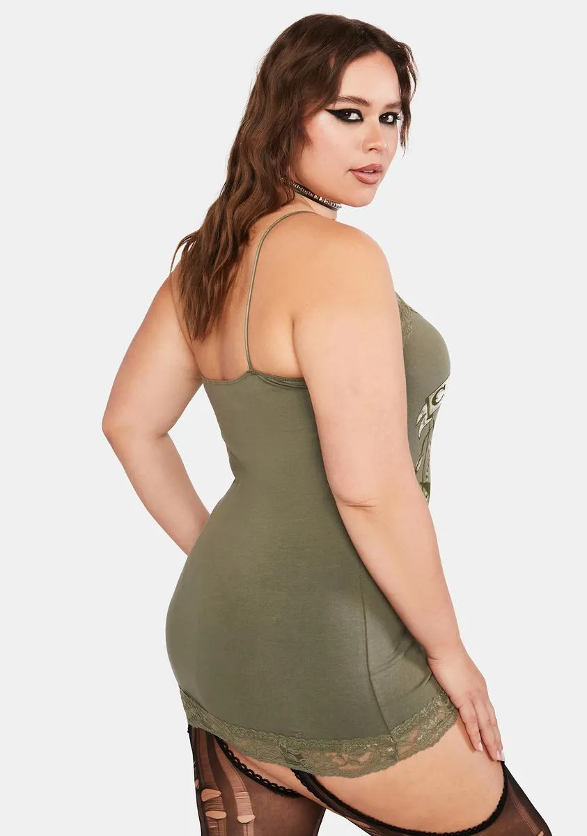 Plus Cannabis Cami Mini Dress