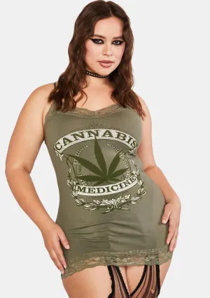Plus Cannabis Cami Mini Dress