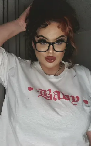Plus Size ❤️ Baby Hearts ❤️ White T-Shirt