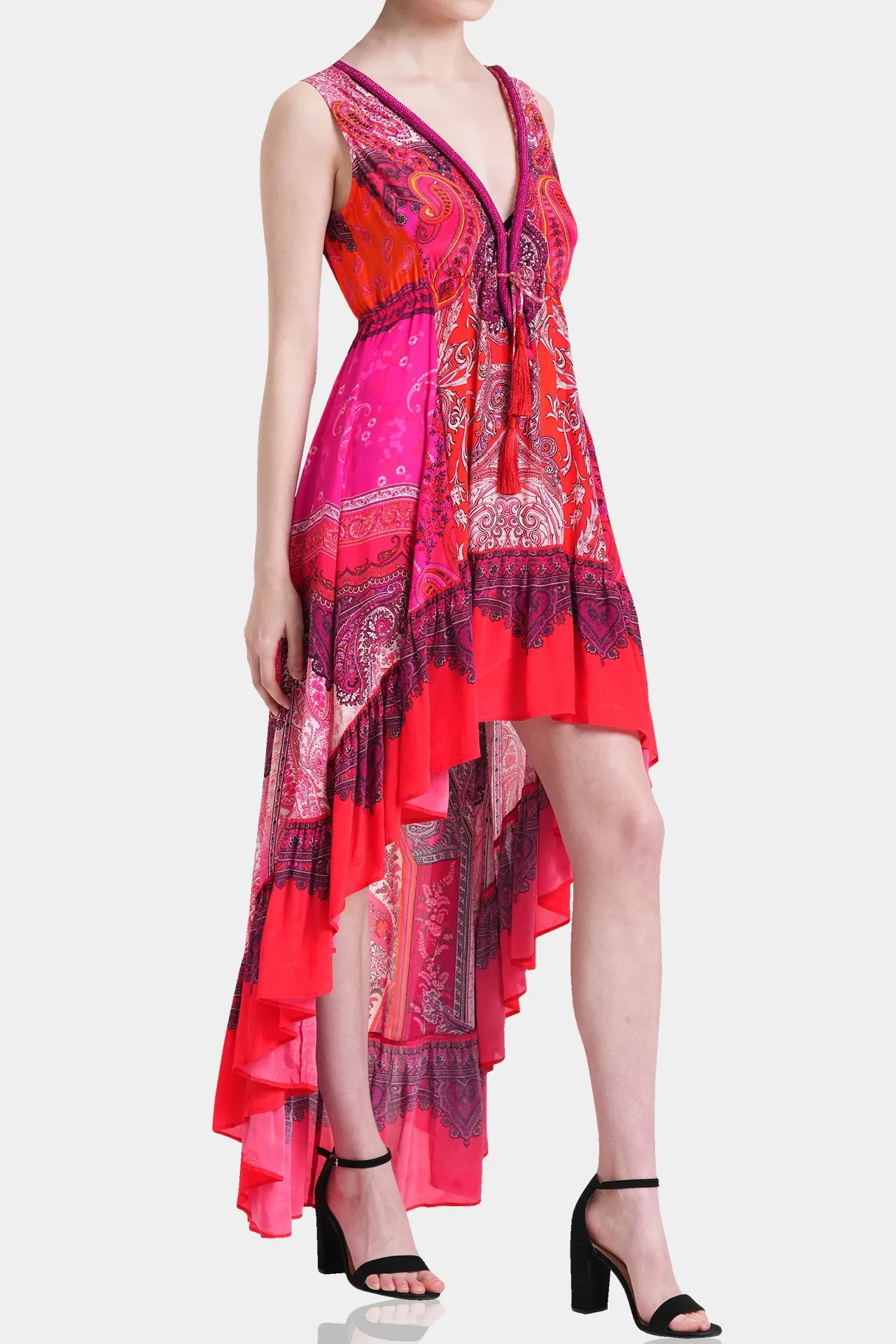 Red Hi Low Maxi Dress