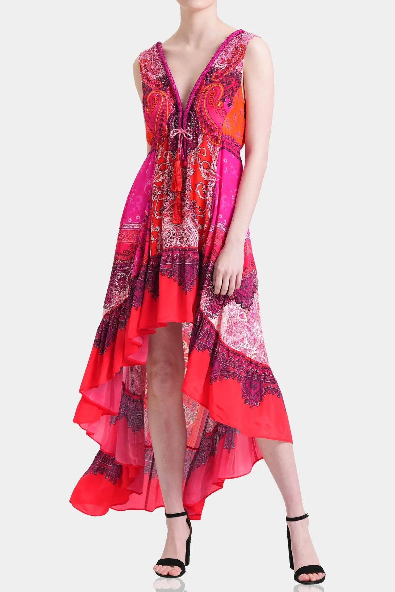 Red Hi Low Maxi Dress